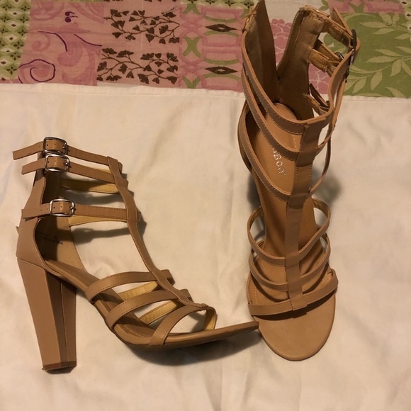 Bamboo Tan Strappy Heel - Picture 3 of 4